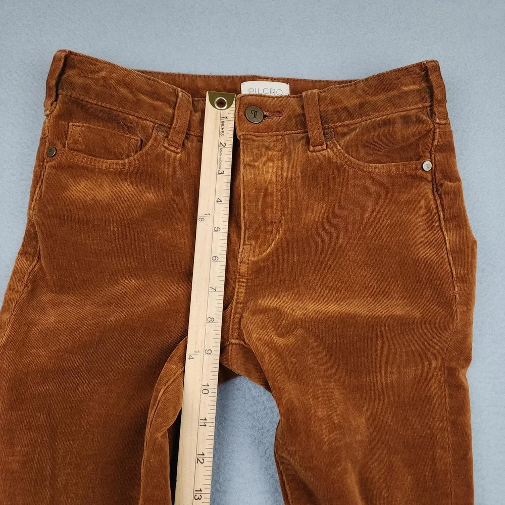 Pilcro Pants Womens 25 Brown Corduroy Skinny Ankle Stretch Casual 5 Pocket Chino